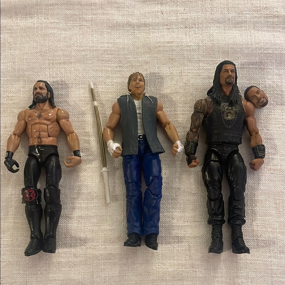 WWE Wrestling Figures (3) The Shield EUC